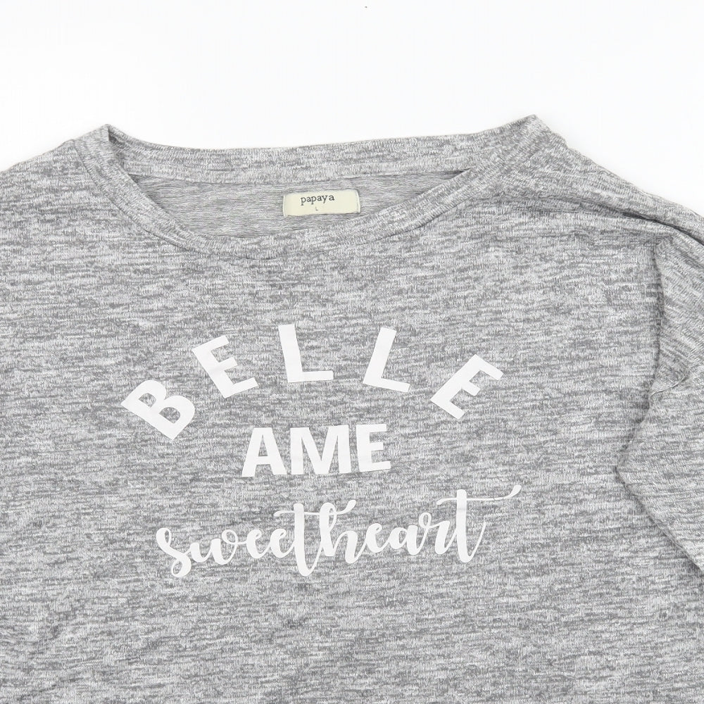 Matalan Womens Grey   Basic T-Shirt Size L  - Belle AME Sweetheart