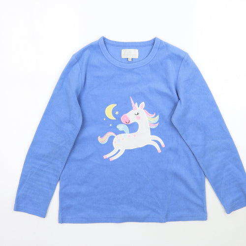 PJ Collections Girls Blue  Fleece Top Pyjama Top Size 11-12 Years  - Unicorn