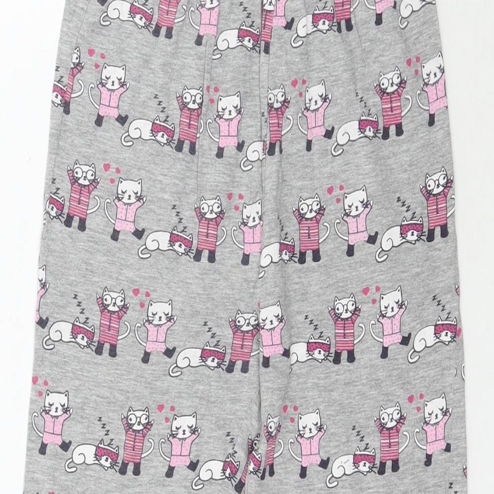 Matalan Girls Grey    Pyjama Pants Size 10 Years  - Cat Print