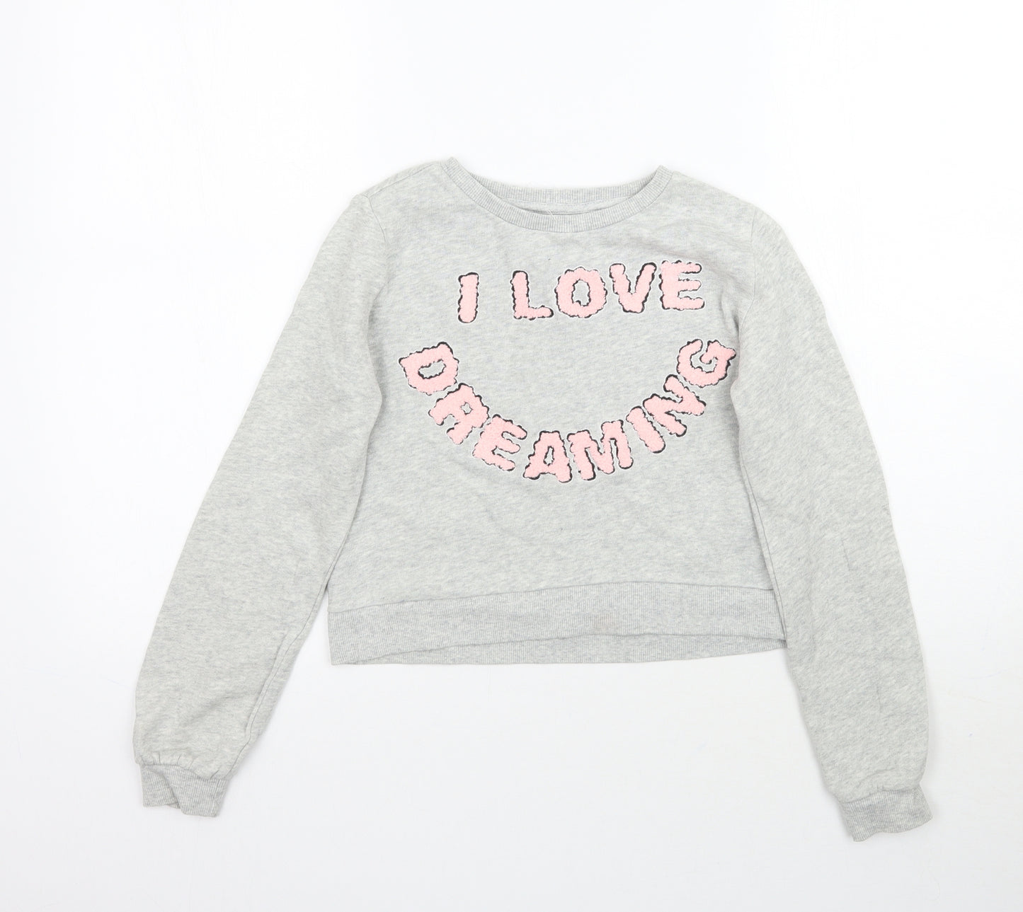 H&M Girls Grey   Pullover Sweatshirt Size 9-10 Years  - I love dreaming