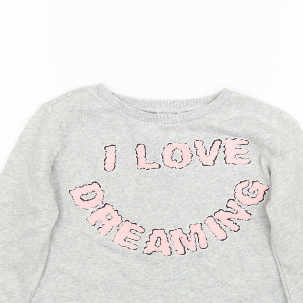 H&M Girls Grey   Pullover Sweatshirt Size 9-10 Years  - I love dreaming