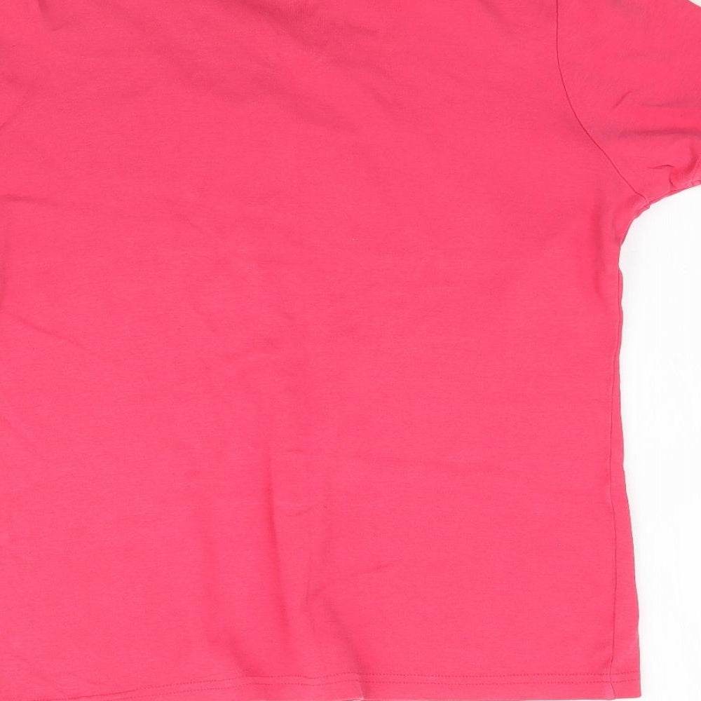 Isle Womens Pink   Basic T-Shirt Size M  - Cut out detail