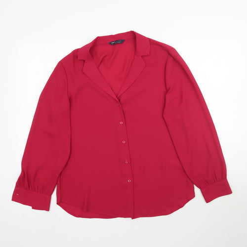 Marks and Spencer Womens Pink   Basic Button-Up Size 12