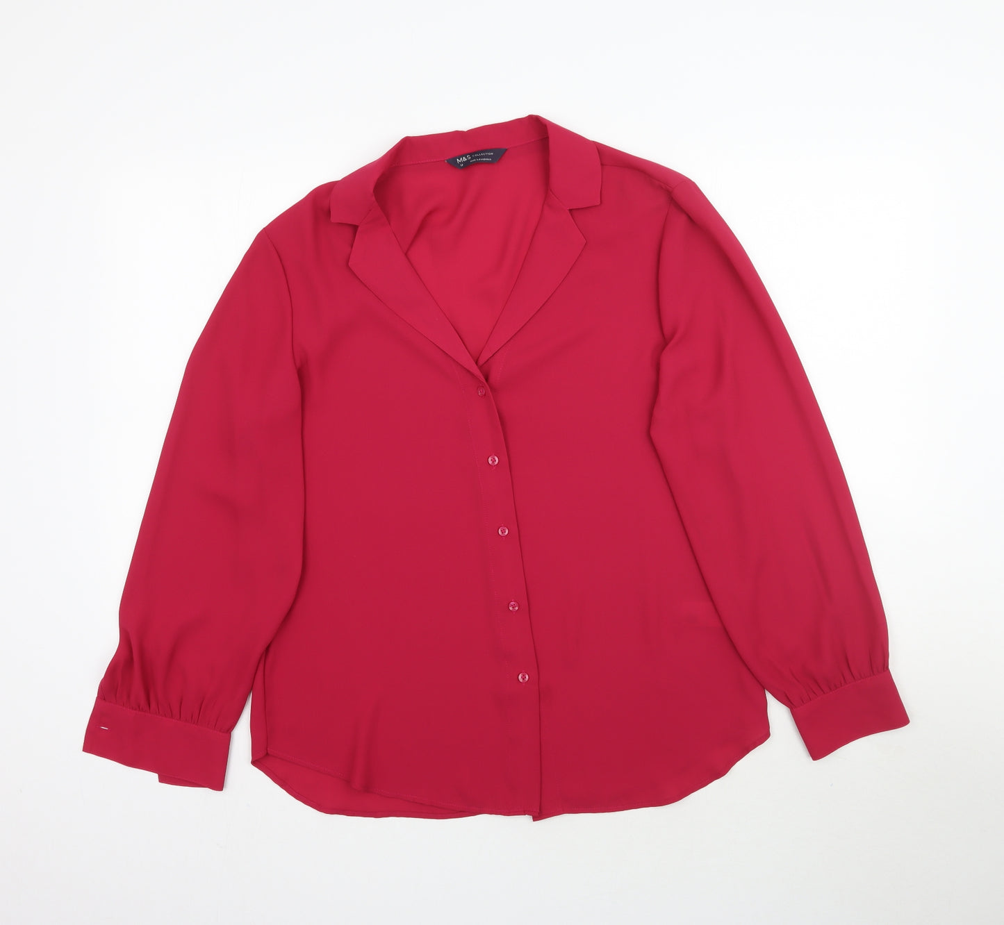 Marks and Spencer Womens Pink   Basic Button-Up Size 12