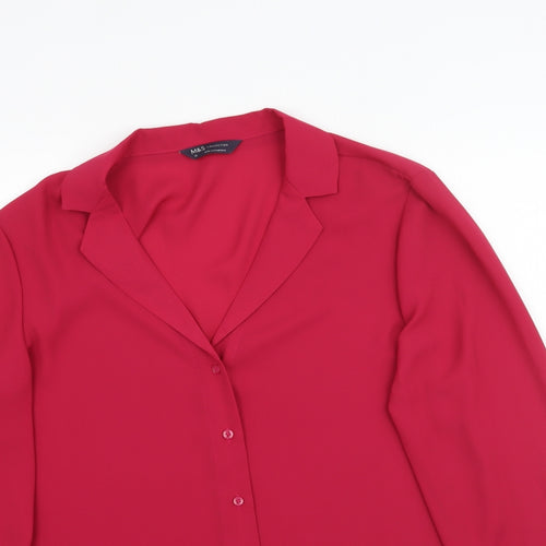 Marks and Spencer Womens Pink   Basic Button-Up Size 12