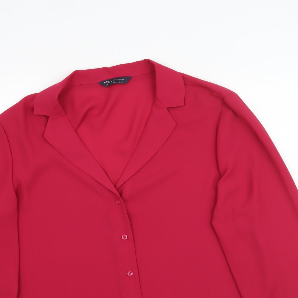 Marks and Spencer Womens Pink   Basic Button-Up Size 12