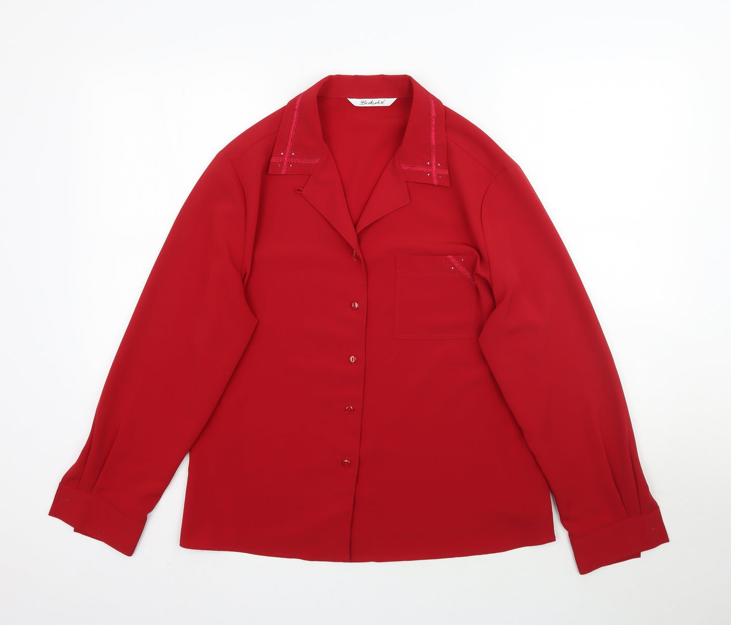 Berkertex Womens Red   Basic Button-Up Size 16