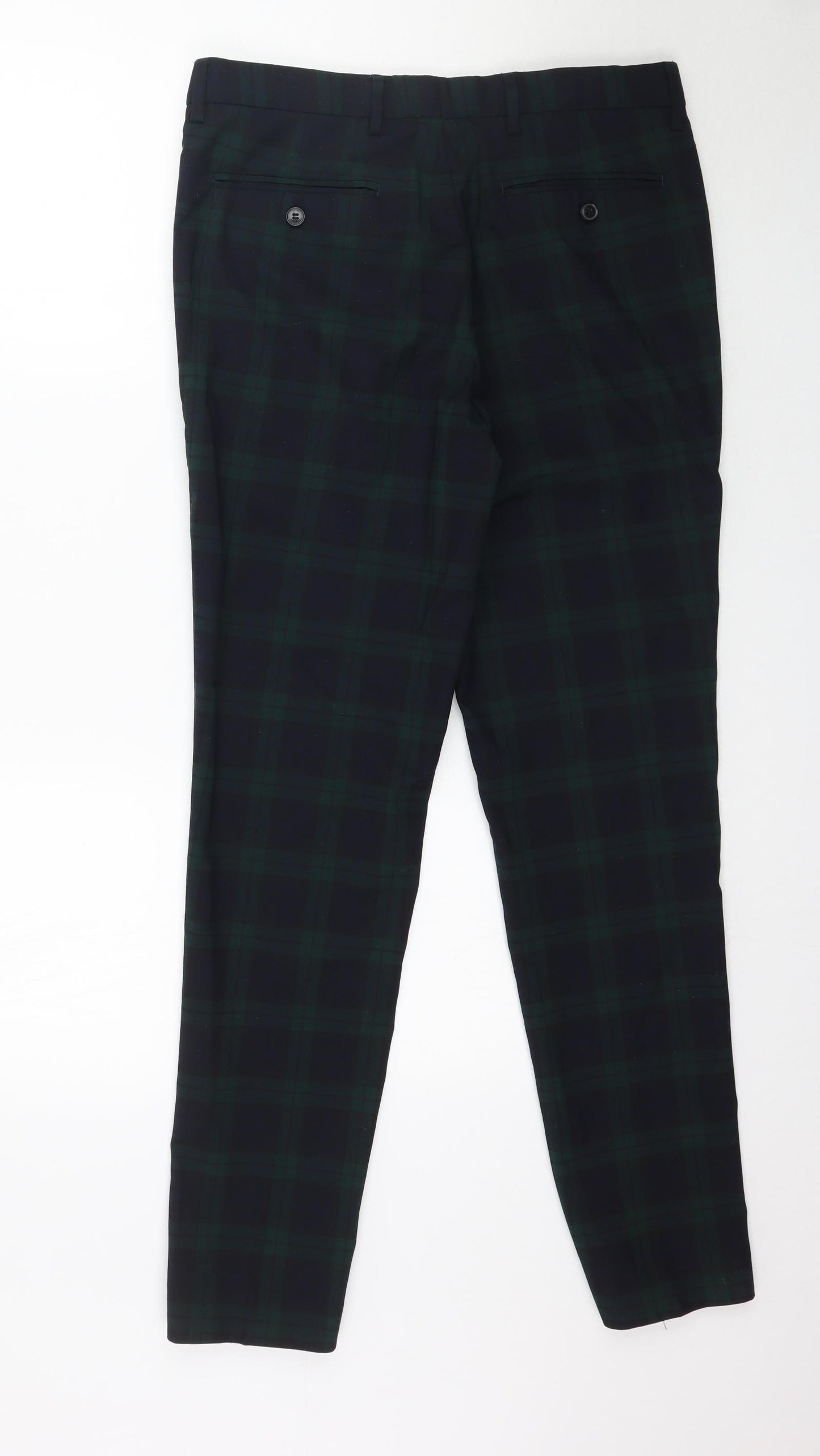 Primark Mens Green Plaid  Trousers  Size 32 L31 in