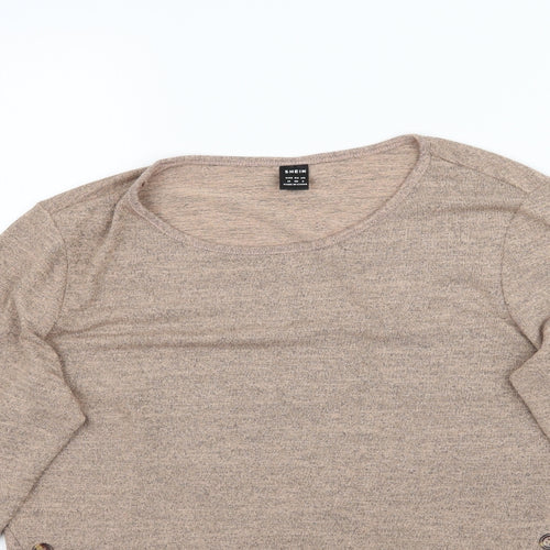 SheIn Womens Beige   Basic T-Shirt Size M