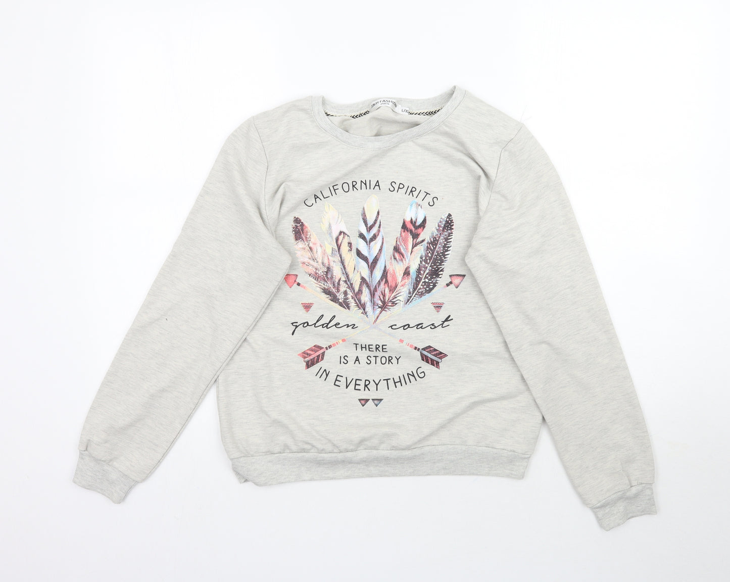 J&H Fashion Girls Grey   Pullover Sweatshirt Size L  - California Spirits