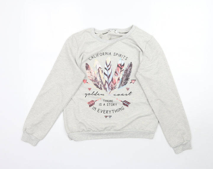 J&H Fashion Girls Grey   Pullover Sweatshirt Size L  - California Spirits