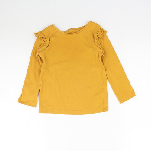 Matalan Girls Yellow   Basic T-Shirt Size 2 Years  - Mustard