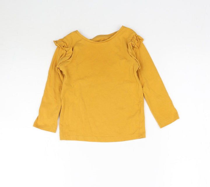 Matalan Girls Yellow   Basic T-Shirt Size 2 Years  - Mustard