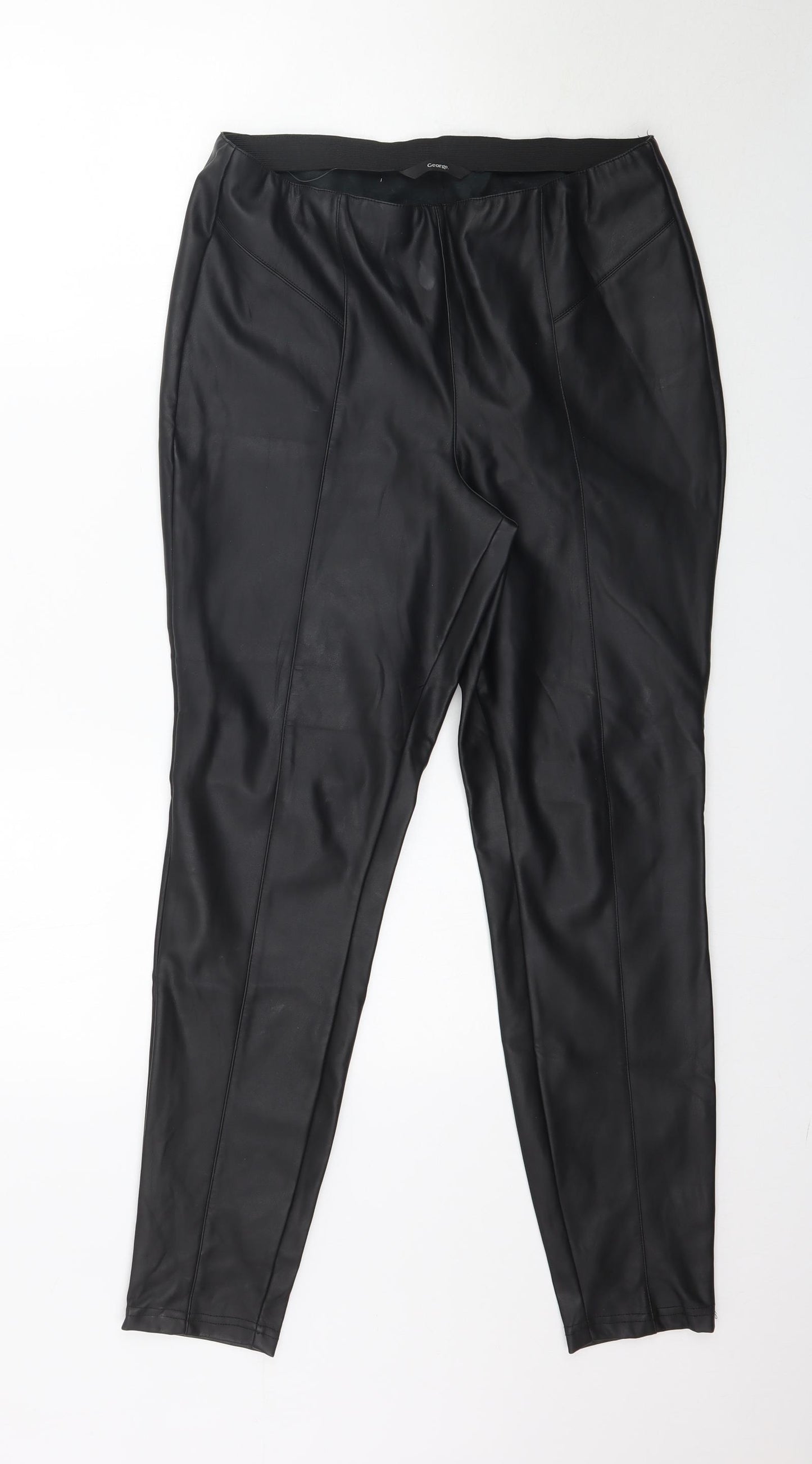 George Womens Black    Leggings Size 14 L29 in - Faux Leather