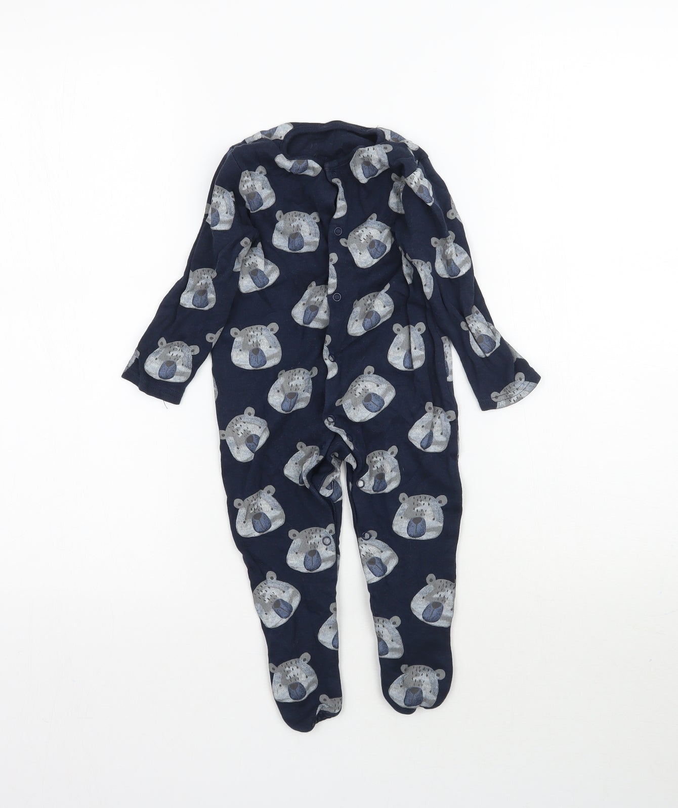 TU Baby Blue   Babygrow One-Piece Size 9-12 Months  - Bear Print