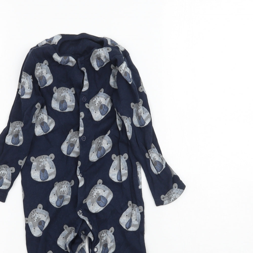 TU Baby Blue   Babygrow One-Piece Size 9-12 Months  - Bear Print