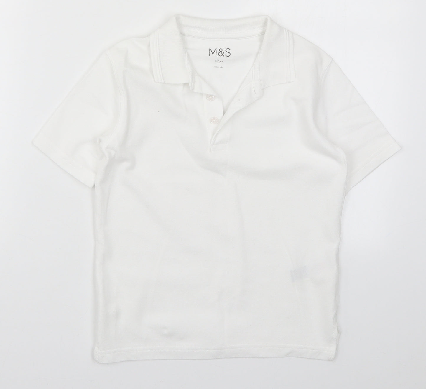 Marks and Spencer Boys White   Basic Polo Size 6-7 Years
