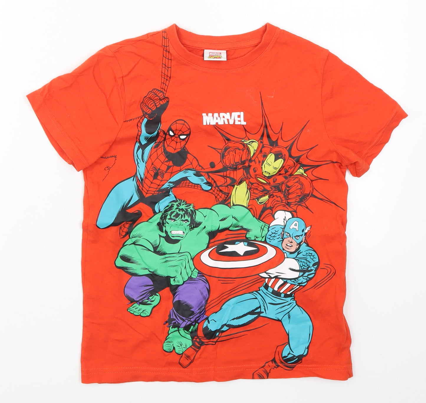 F&F Boys Red   Basic T-Shirt Size 8-9 Years  - Marvel Avengers