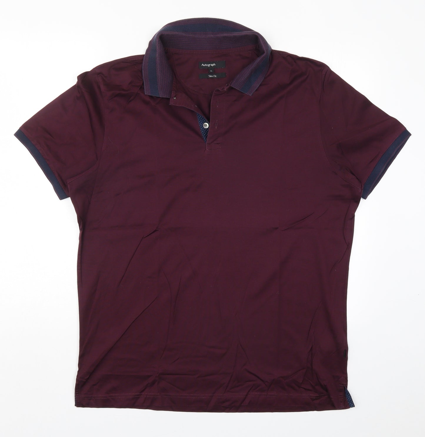 Marks and Spencer Mens Red    Polo Size XL  - Burgundy