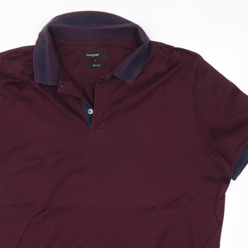 Marks and Spencer Mens Red    Polo Size XL  - Burgundy