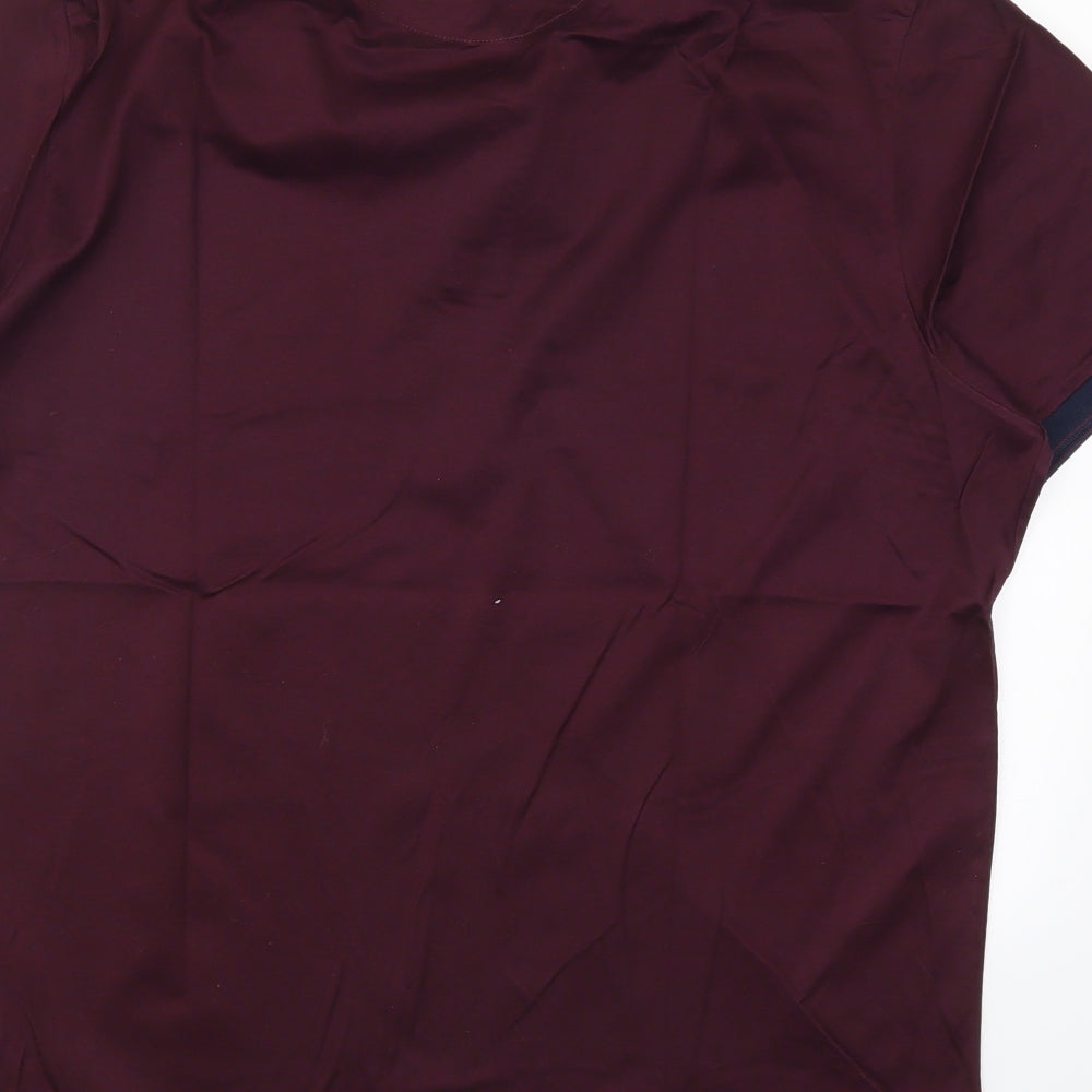 Marks and Spencer Mens Red    Polo Size XL  - Burgundy