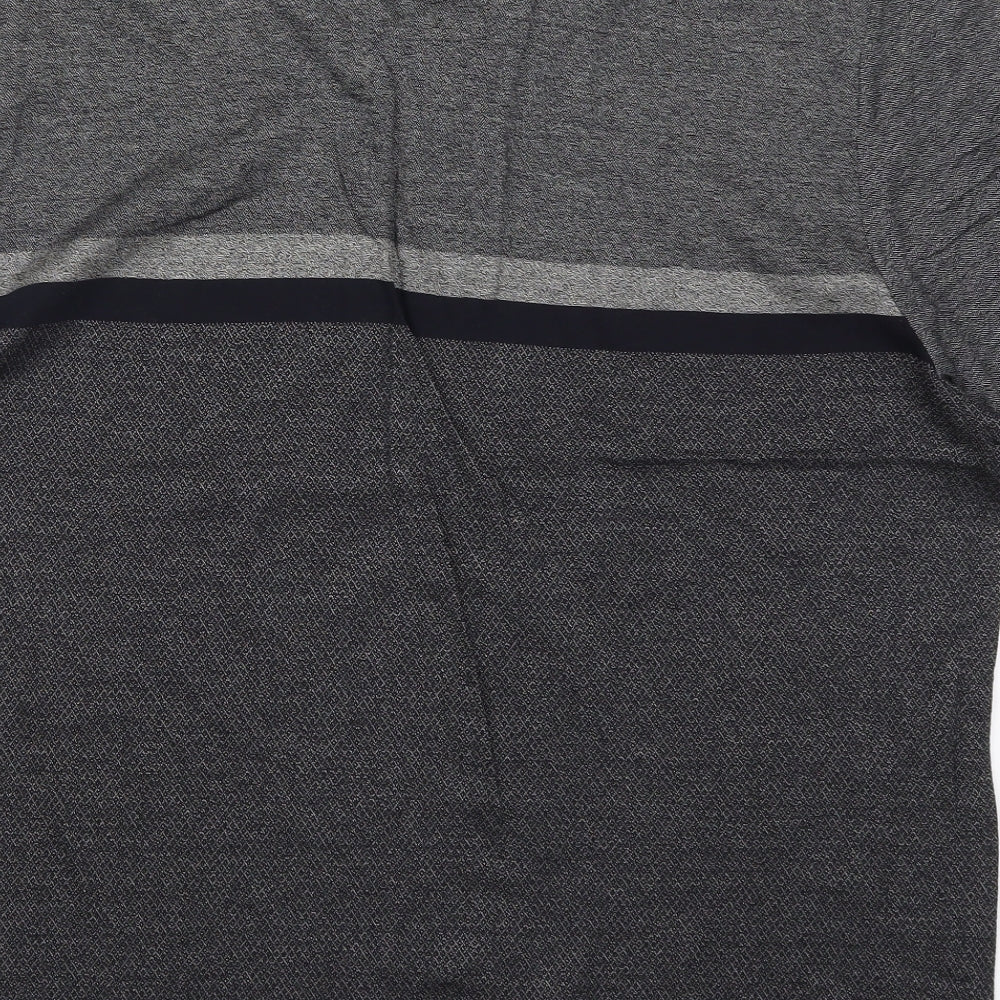 NEXT Mens Grey Striped   Polo Size XL