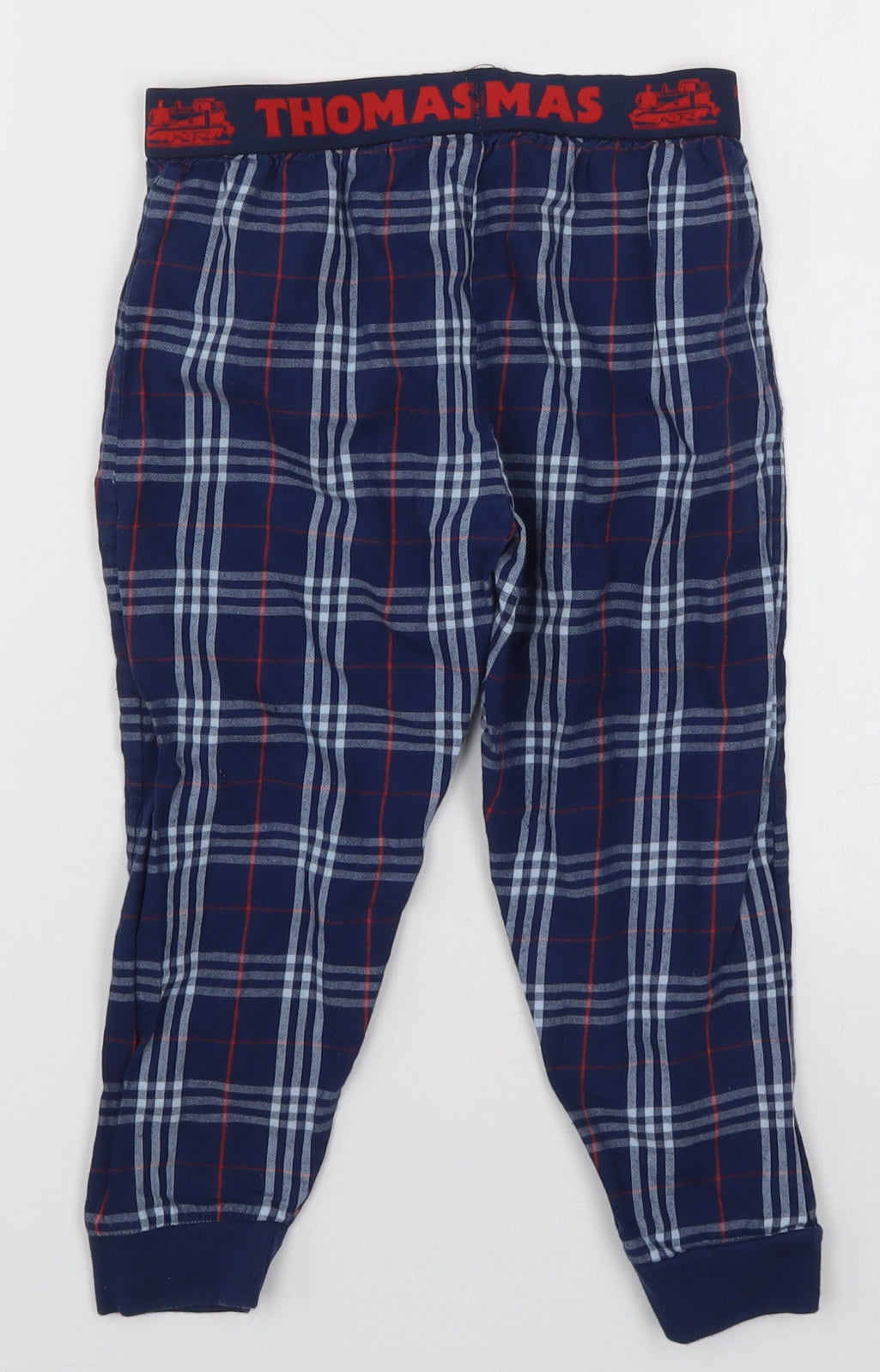 Marks and Spencer Boys Blue Check  Sweatpants Trousers Size 3-4 Years - Thomas & Friends Pyjamas