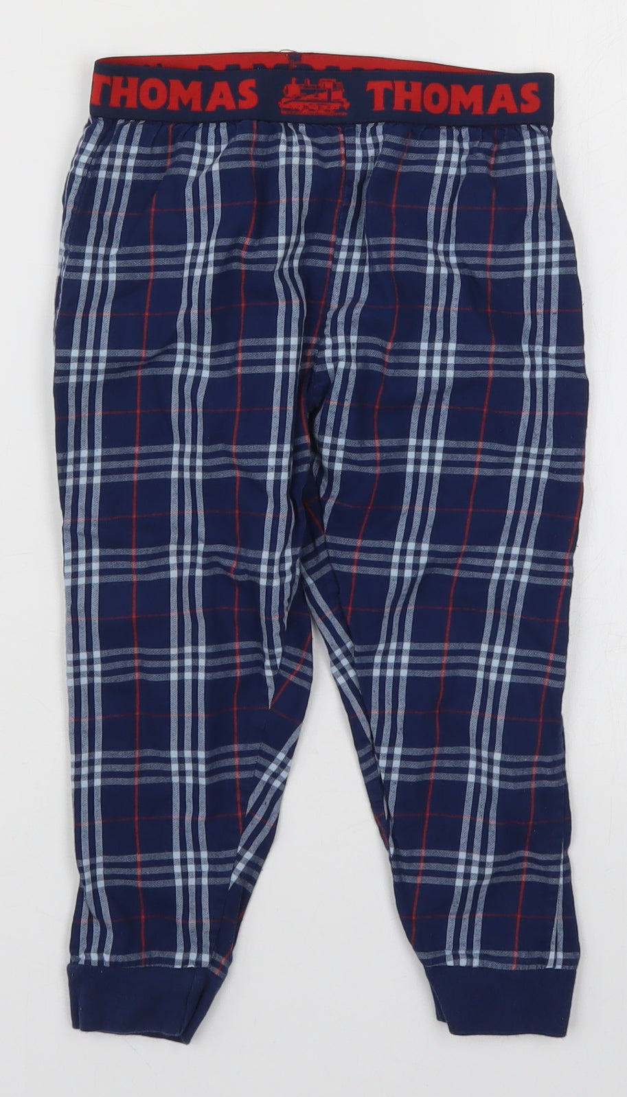 Marks and Spencer Boys Blue Check  Sweatpants Trousers Size 3-4 Years - Thomas & Friends Pyjamas