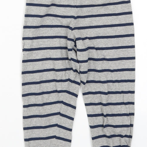 Preworn Boys Grey Striped  Sweatpants Trousers Size 4-5 Years - Pyjama Pants