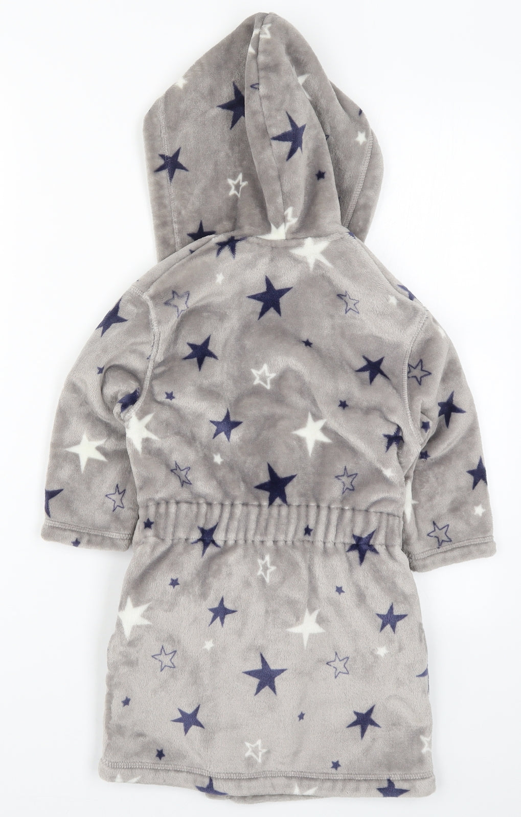 Marks and Spencer Boys Grey Solid   Robe Size 3-4 Years  - Stars