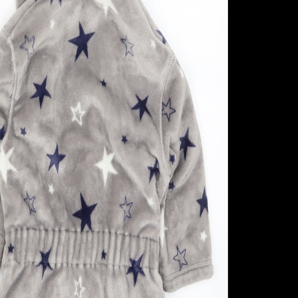 Marks and Spencer Boys Grey Solid   Robe Size 3-4 Years  - Stars