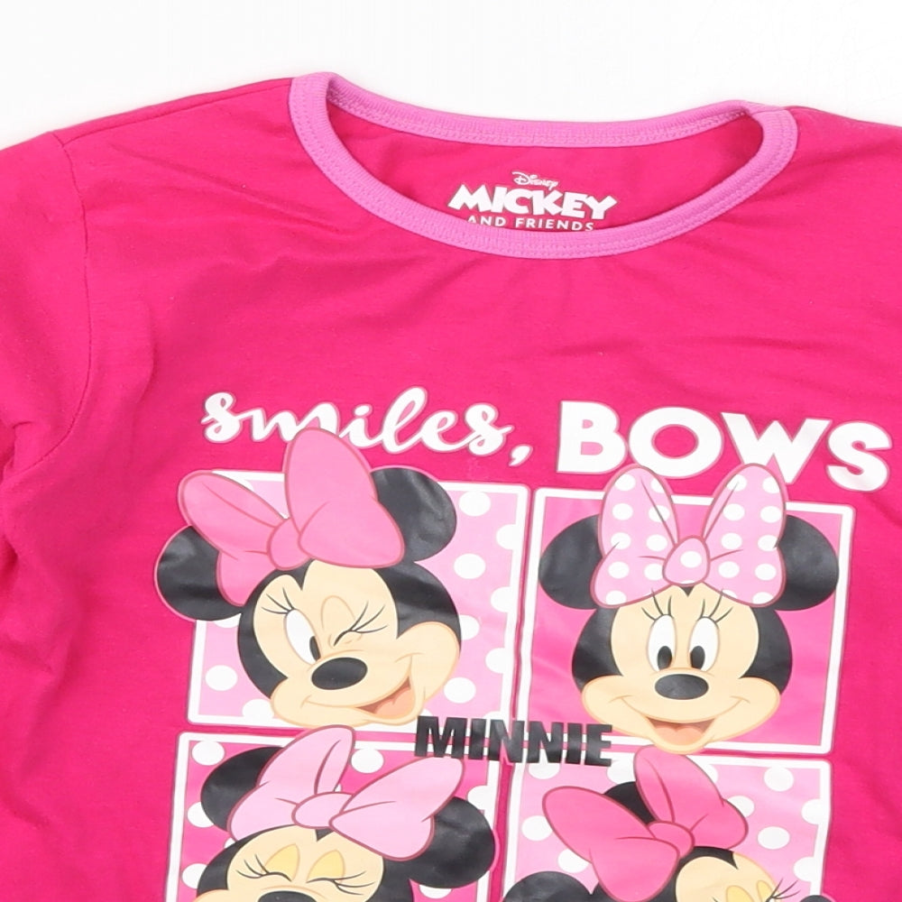 Preworn Girls Pink Solid  Top Pyjama Top Size 7-8 Years  - Minnie Mouse