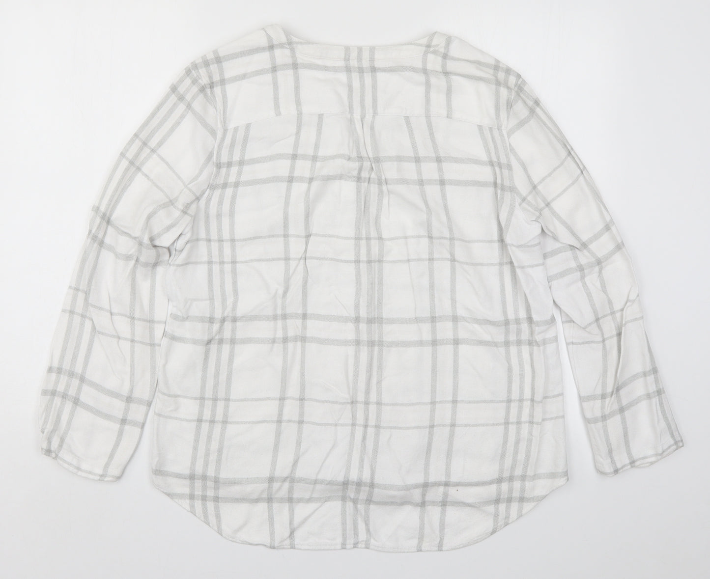 White Lable Womens Blue Check  Basic Button-Up Size 16