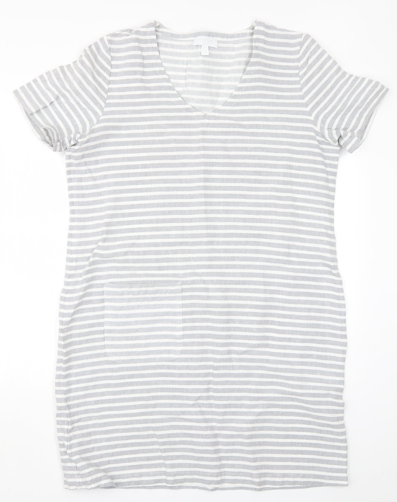 White Label Womens Grey Striped  T-Shirt Dress  Size 16