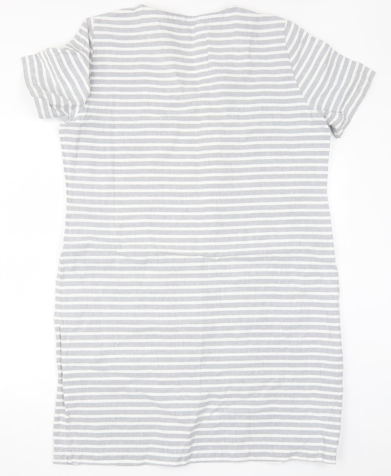 White Label Womens Grey Striped  T-Shirt Dress  Size 16
