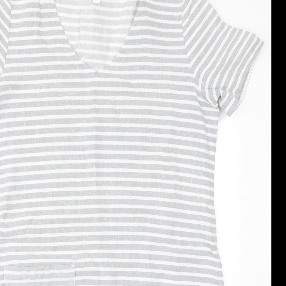 White Label Womens Grey Striped  T-Shirt Dress  Size 16