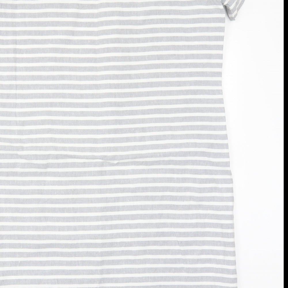 White Label Womens Grey Striped  T-Shirt Dress  Size 16