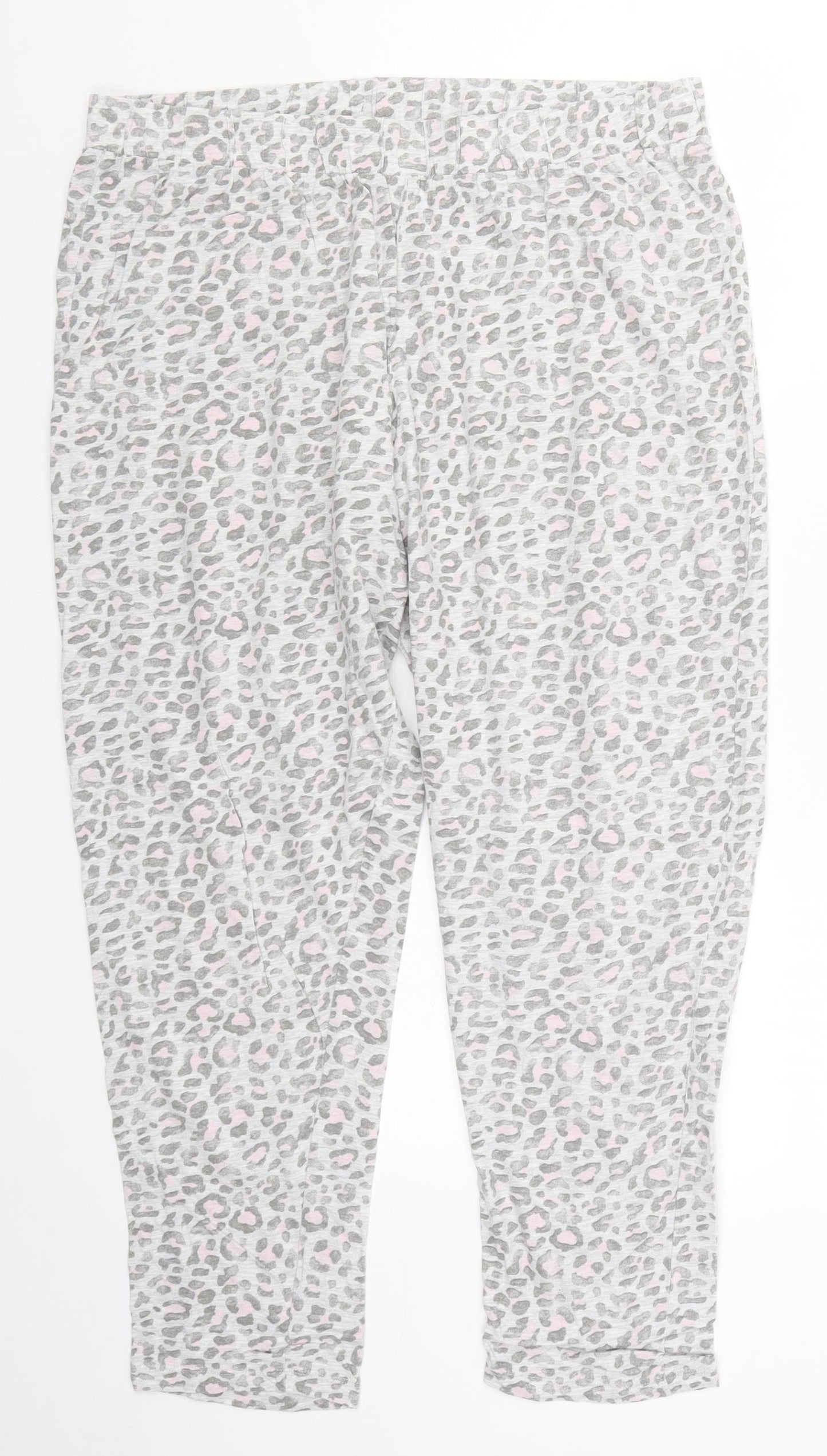 F&F Womens Grey Animal Print  Trousers  Size 16 L25 in - Pyjamas