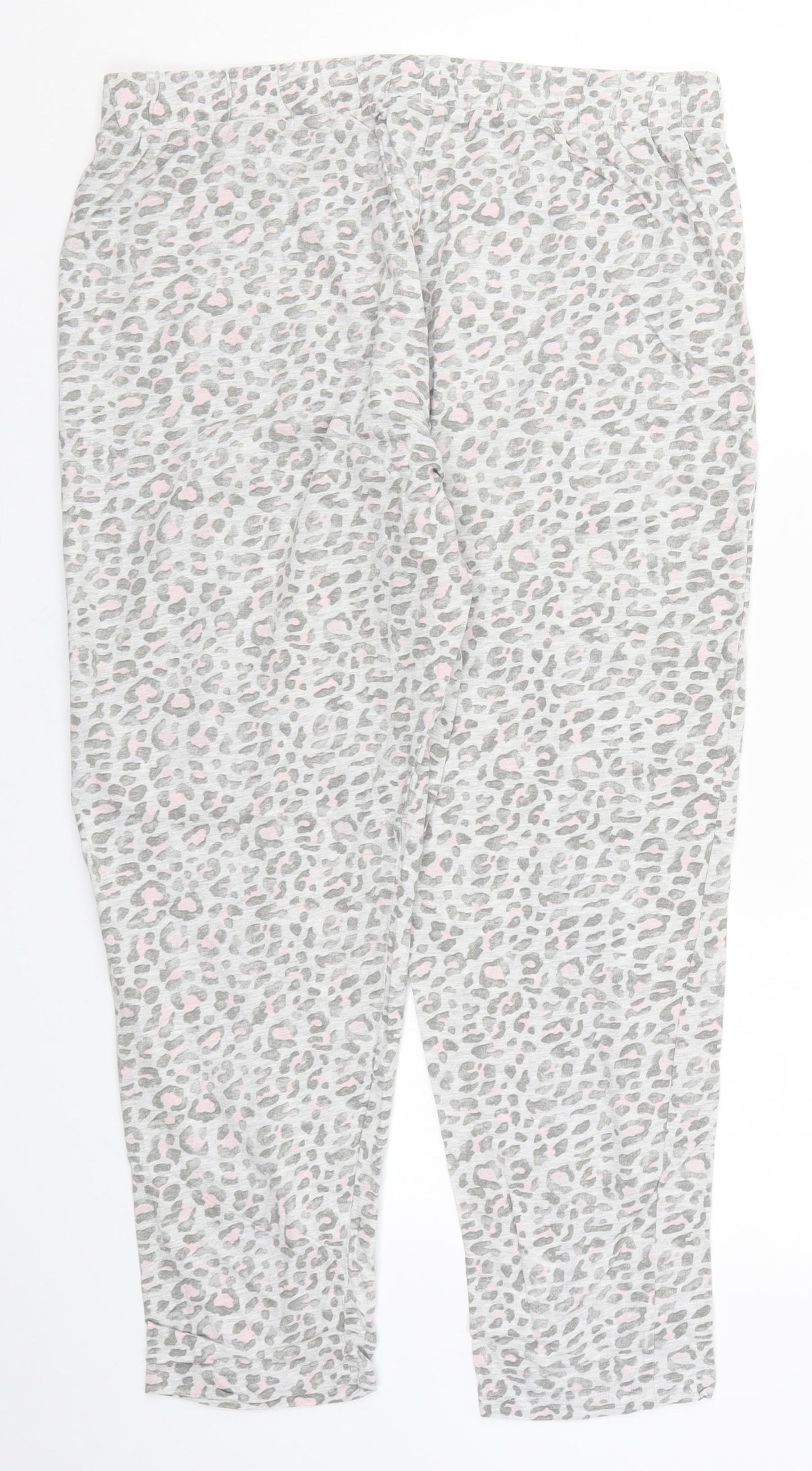 F&F Womens Grey Animal Print  Trousers  Size 16 L25 in - Pyjamas