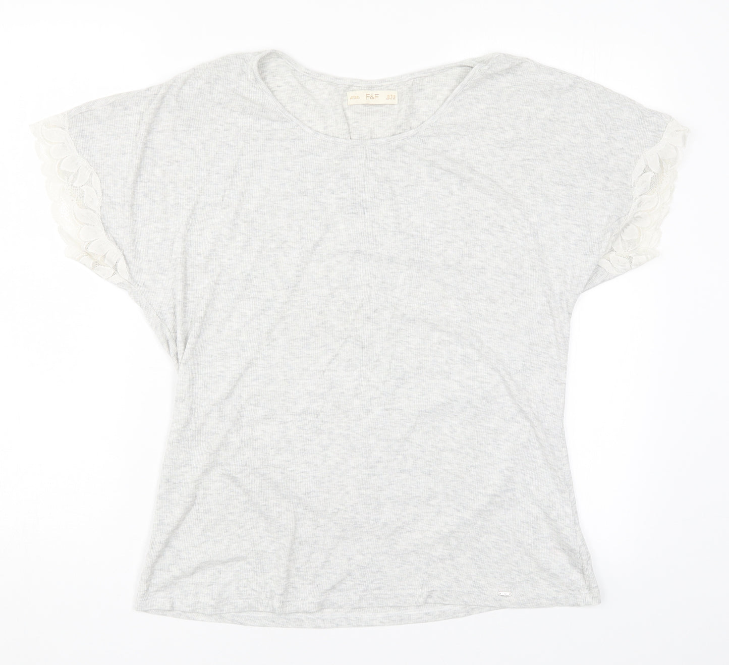 F&F Womens Grey Solid  Top Pyjama Top Size 12