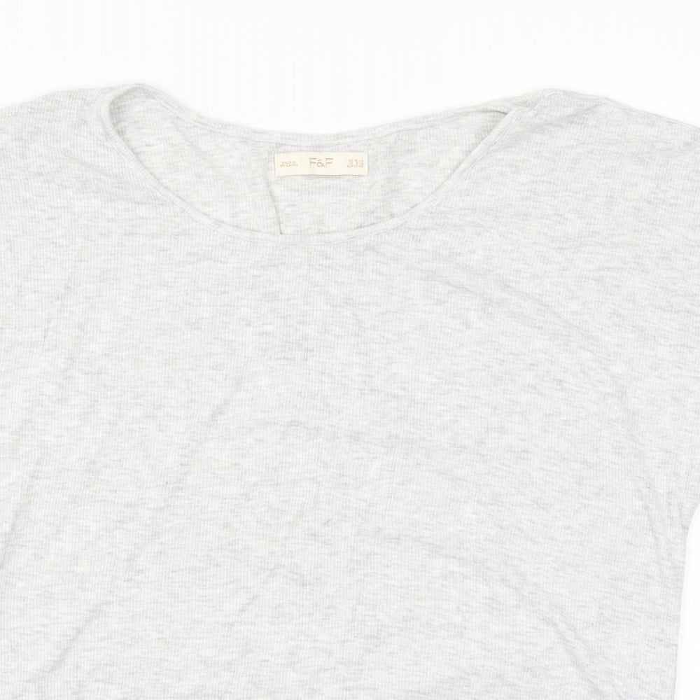 F&F Womens Grey Solid  Top Pyjama Top Size 12