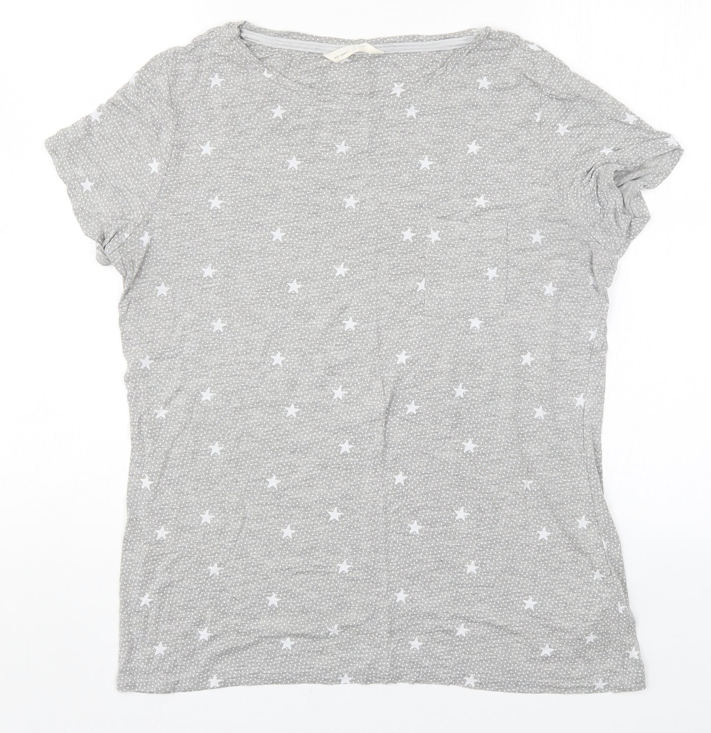 Marks and Spencer Womens Grey Polka Dot  Top Pyjama Top Size 16  - Stars