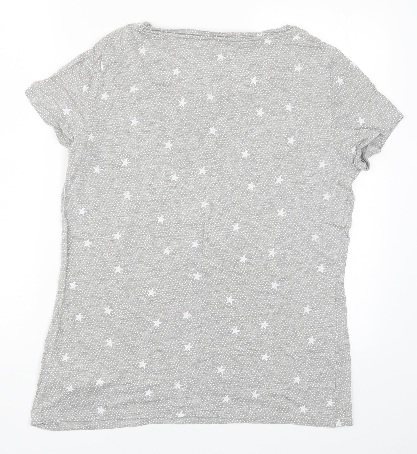 Marks and Spencer Womens Grey Polka Dot  Top Pyjama Top Size 16  - Stars