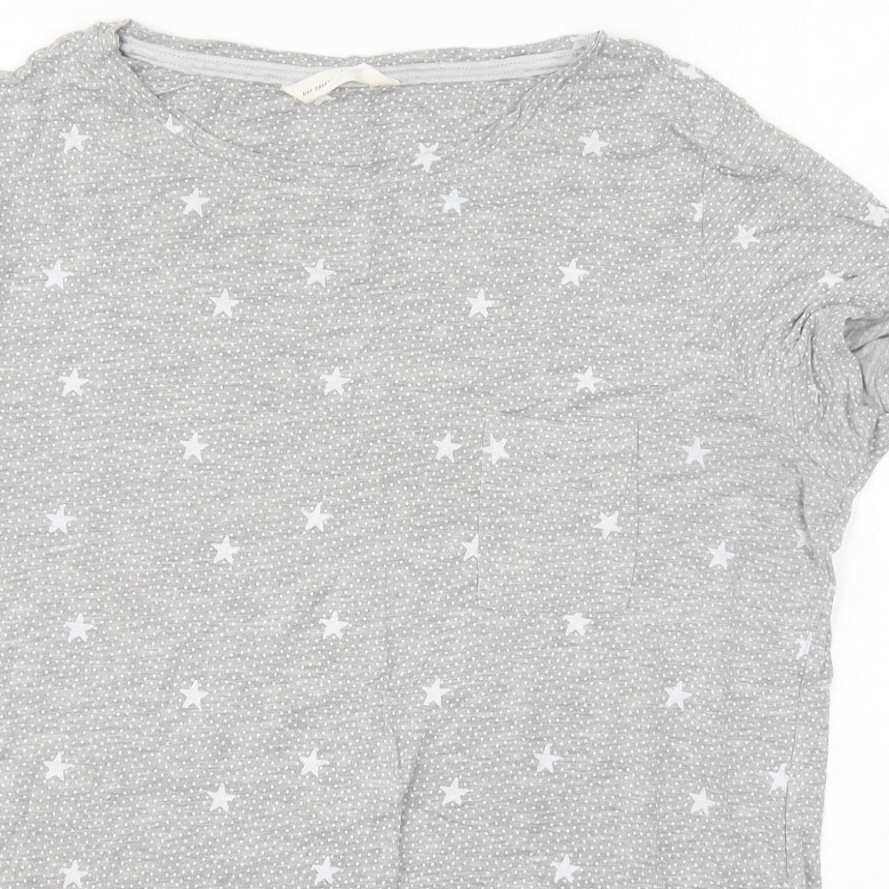 Marks and Spencer Womens Grey Polka Dot  Top Pyjama Top Size 16  - Stars
