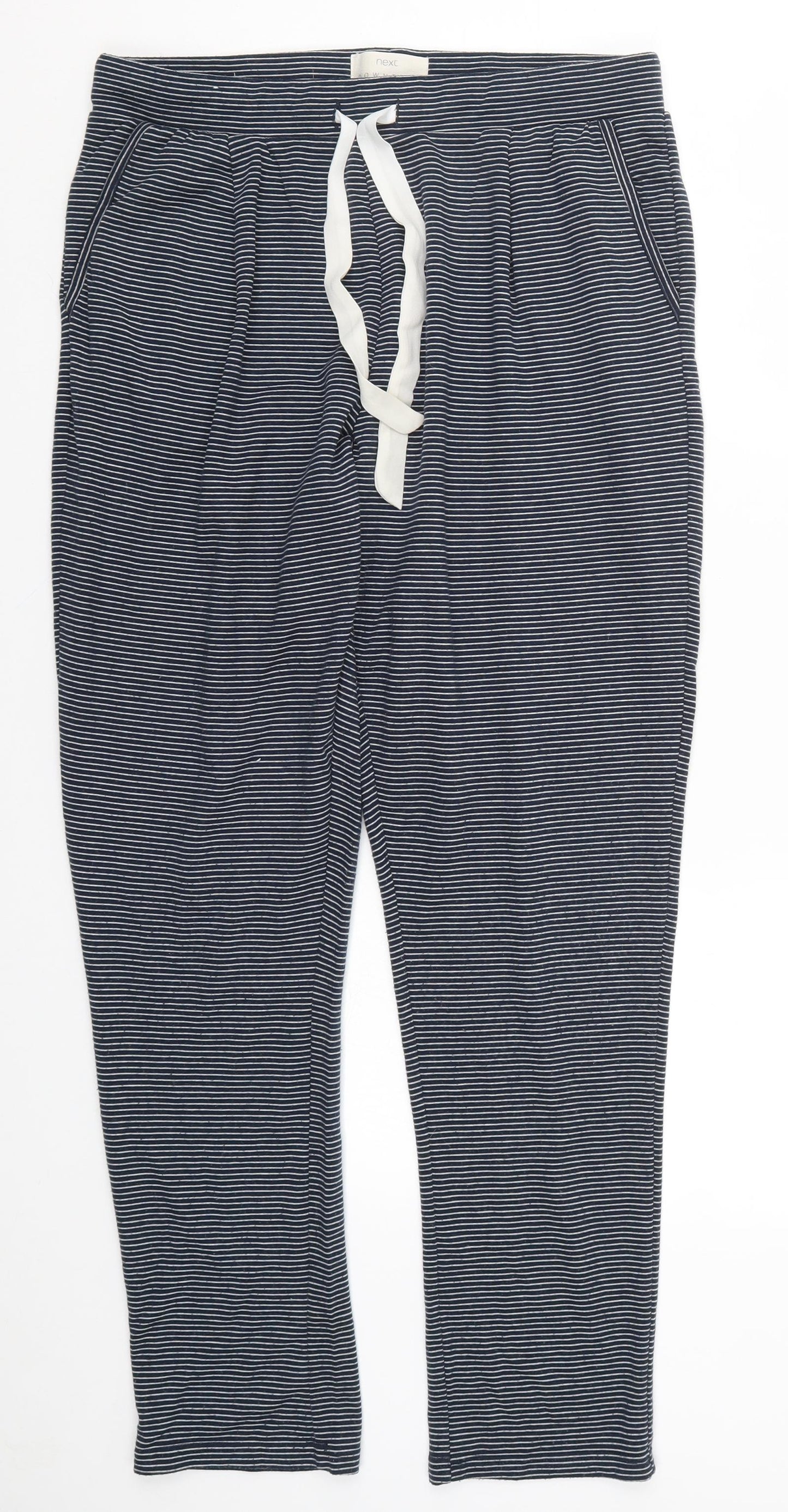 NEXT Womens Blue Striped  Trousers  Size 14 L30 in - Pyjamas