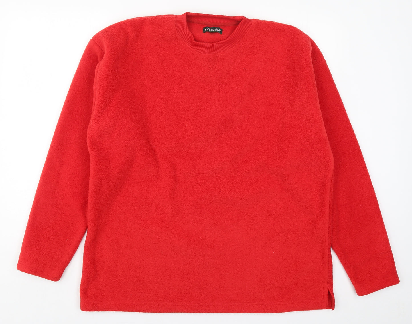 Jacks Mens Red  Fleece Pullover Sweatshirt Size L