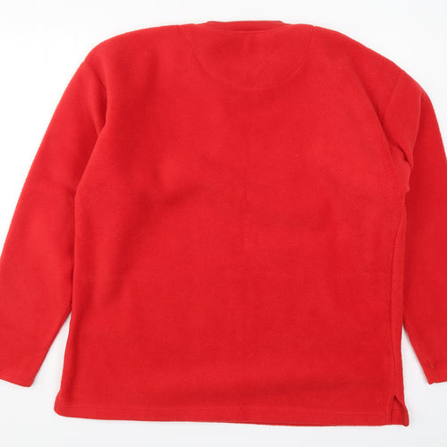 Jacks Mens Red  Fleece Pullover Sweatshirt Size L