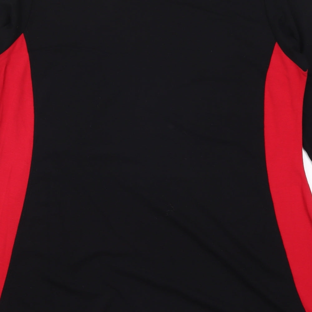 Classics & More Womens Red Colourblock  Basic T-Shirt Size L  - Red and Black