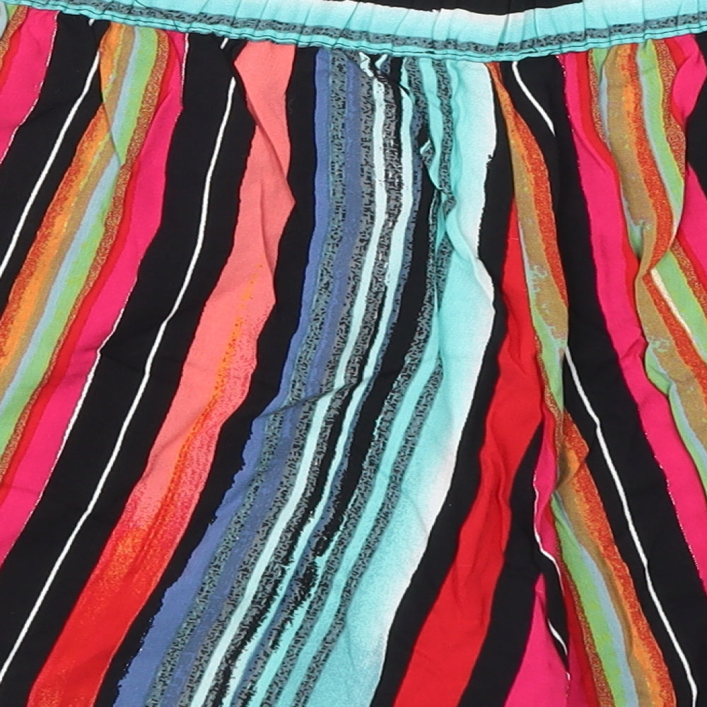 Papaya Womens Multicoloured Striped  Mom Shorts Size 16