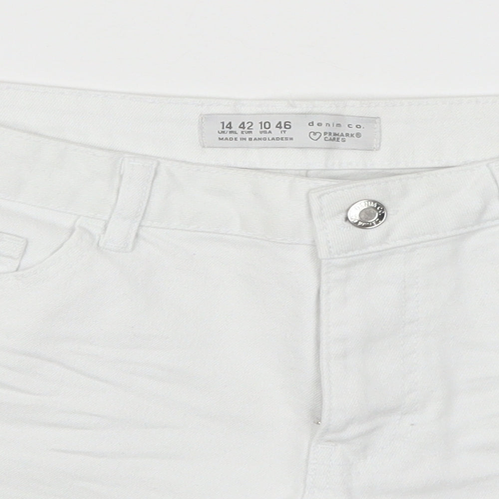 Denim Co Womens White  Denim Hot Pants Shorts Size 14